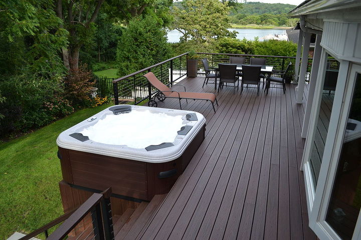 outdoor enthusiasts get new deck and hot tub, decks, outdoor living, patio, spas, Portable Spa