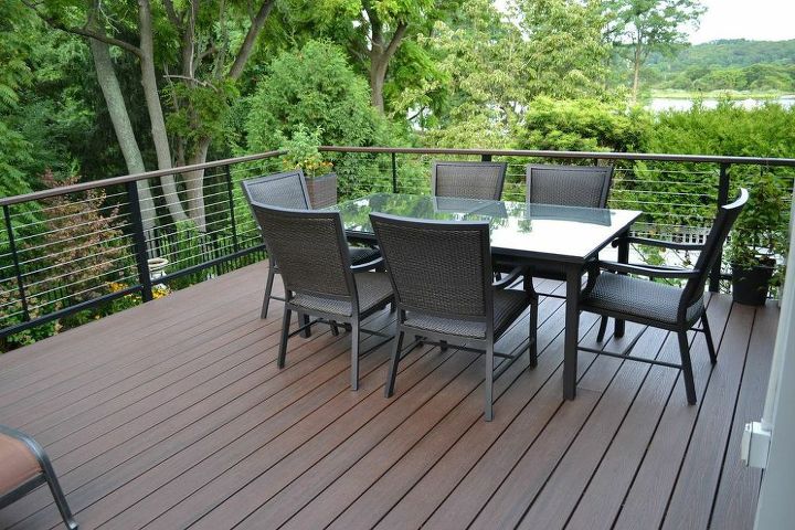 outdoor enthusiasts get new deck and hot tub, decks, outdoor living, patio, spas, Deck Dining Area