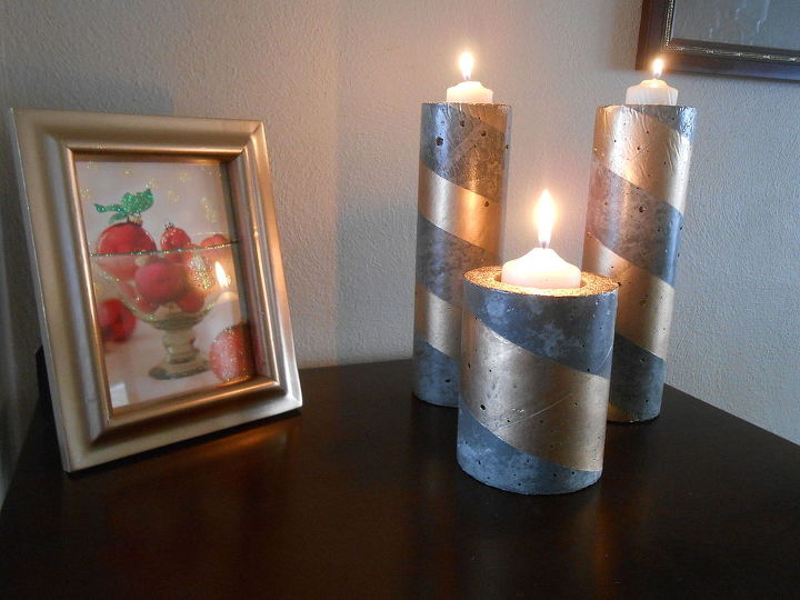 diy concrete candle holders from pringle and coffee cans, concrete masonry, crafts, home decor, repurposing upcycling