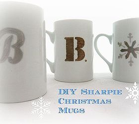 diy sharpie christmas mugs cute gift idea, christmas decorations, crafts, painting, seasonal holiday decor