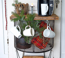 vintage cart to instant hot chocolate station for christmas, christmas decorations, repurposing upcycling, seasonal holiday decor, woodworking projects