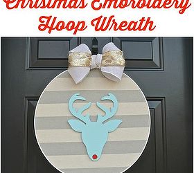 christmas embroidery hoop wreath, christmas decorations, crafts, seasonal holiday decor, wreaths