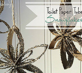 upcycled toilet paper tube snowflake ornaments, christmas decorations, crafts, repurposing upcycling, seasonal holiday decor