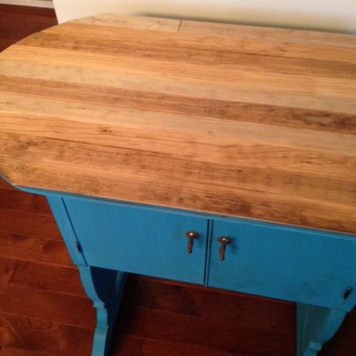 sewing table makeover idea, painted furniture, woodworking projects