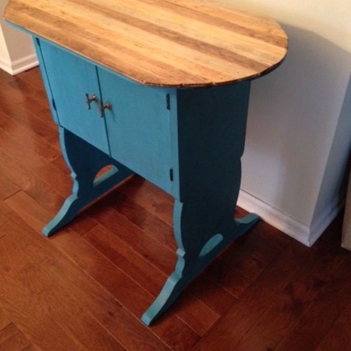 sewing table makeover idea, painted furniture, woodworking projects