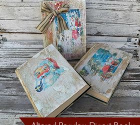 altered readers digest books, christmas decorations, crafts, decoupage, seasonal holiday decor