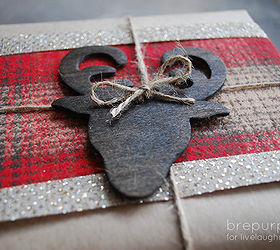 how to wrap christmas gifts with a rustic look, christmas decorations, crafts, seasonal holiday decor
