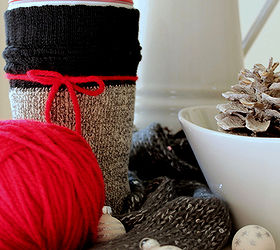 dollar store coffee mug sock cozy how to, crafts, seasonal holiday decor
