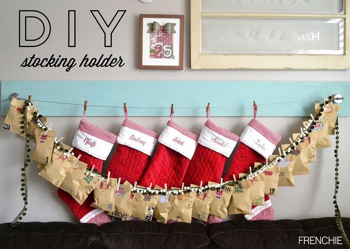 easy stocking holder and photo display, christmas decorations, crafts, seasonal holiday decor