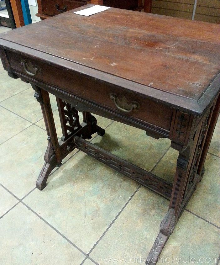 update idea with chalk paint for an old carved desk, chalk paint, painted furniture
