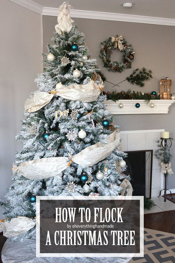 how to flock a christmas tree, christmas decorations, how to