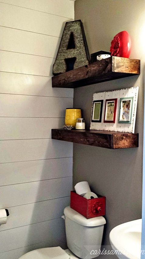 planked wall small bathroom makeover idea, bathroom ideas, home decor, small bathroom ideas