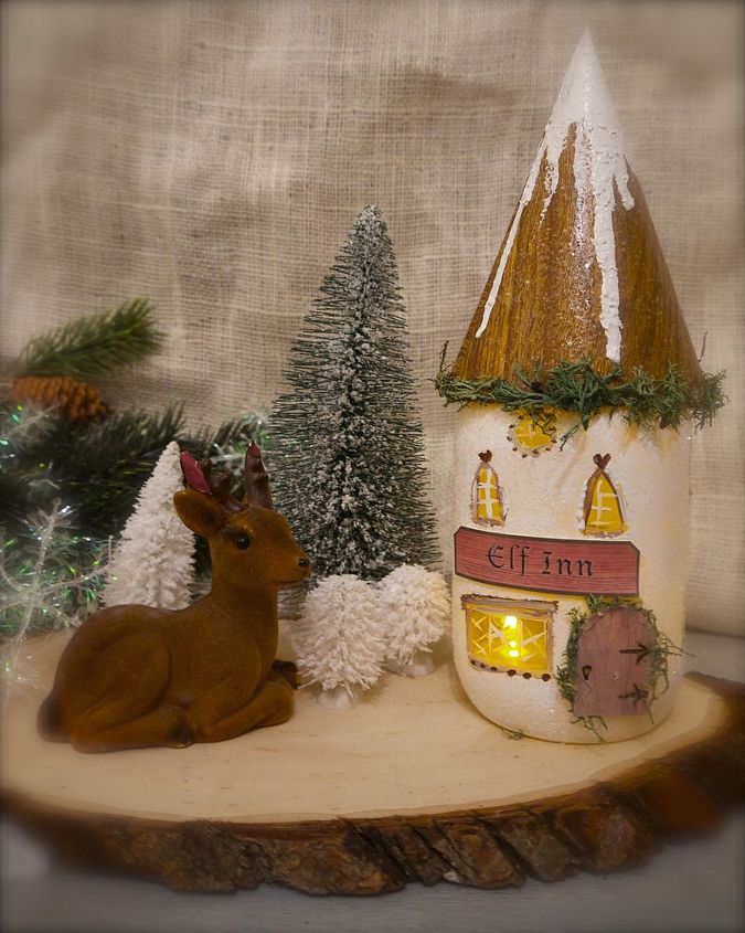 how to make mason jar elf cottages, christmas decorations, crafts, mason jars, seasonal holiday decor
