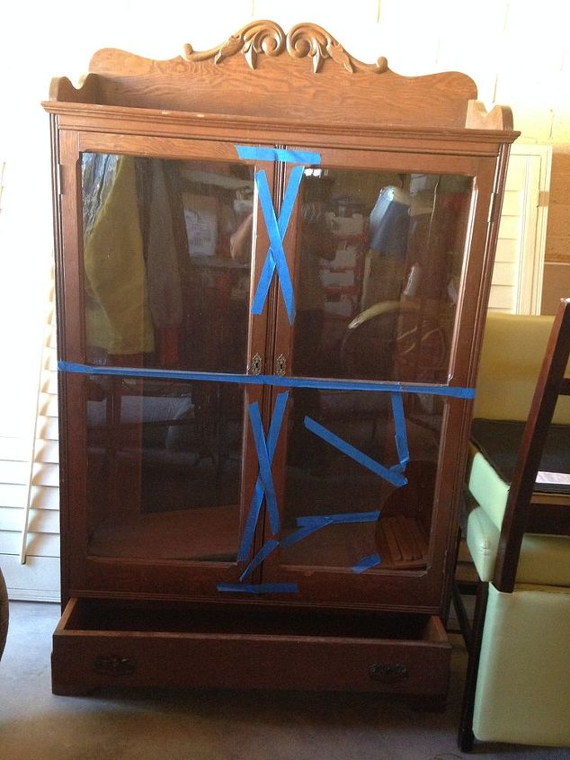 old wood china hutch how can i update it interestingly