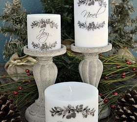how to add images to candles with a heat gun, crafts, how to, seasonal holiday decor