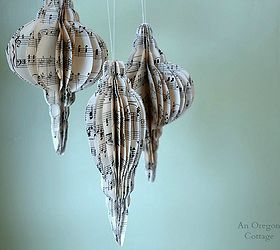 how to make 3 d vintage sheet music ornaments, christmas decorations, crafts, seasonal holiday decor