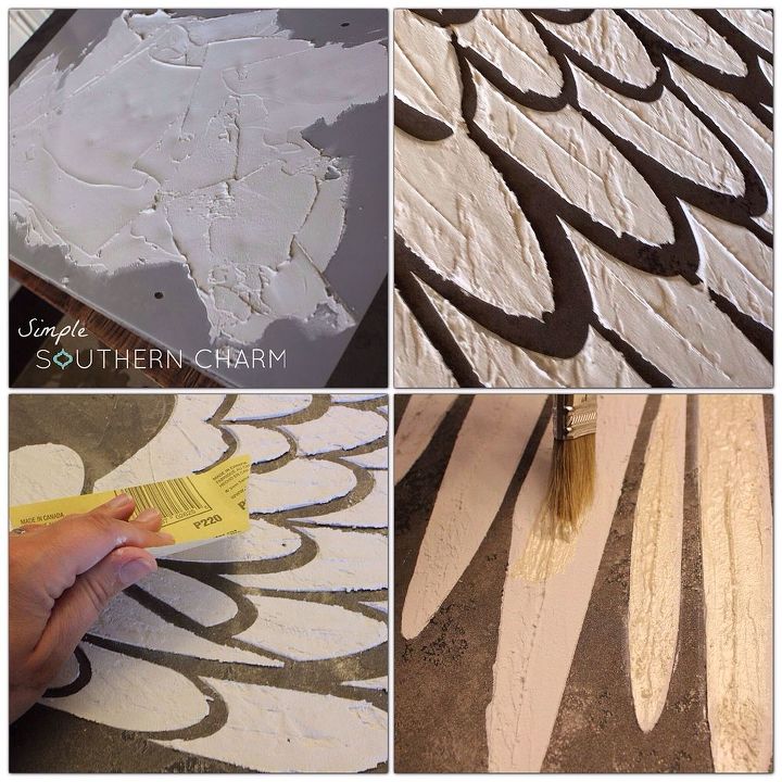 how to make raised relief stenciled angel wings for wall, crafts, painting, wall decor