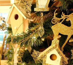 glittery birdhouse ornament, christmas decorations, crafts, decoupage, seasonal holiday decor