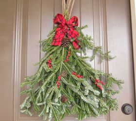 christmas door swag, christmas decorations, doors, seasonal holiday decor
