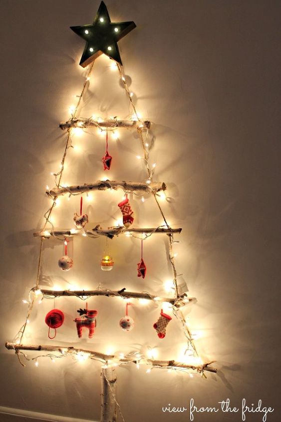 diy birch branch christmas tree, christmas decorations, repurposing upcycling, seasonal holiday decor