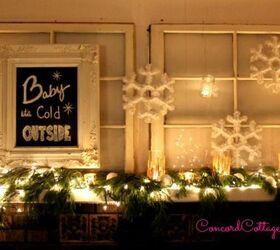snowy christmas mantel, christmas decorations, fireplaces mantels, seasonal holiday decor
