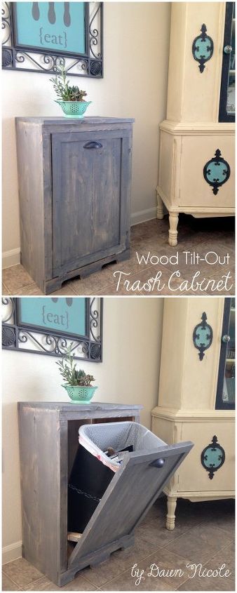 hide your ugly trash can with this brilliant fix, diy, kitchen design, woodworking projects
