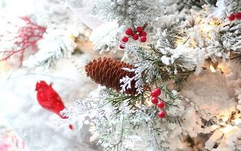  Árvore de Natal vermelha, branca e prata