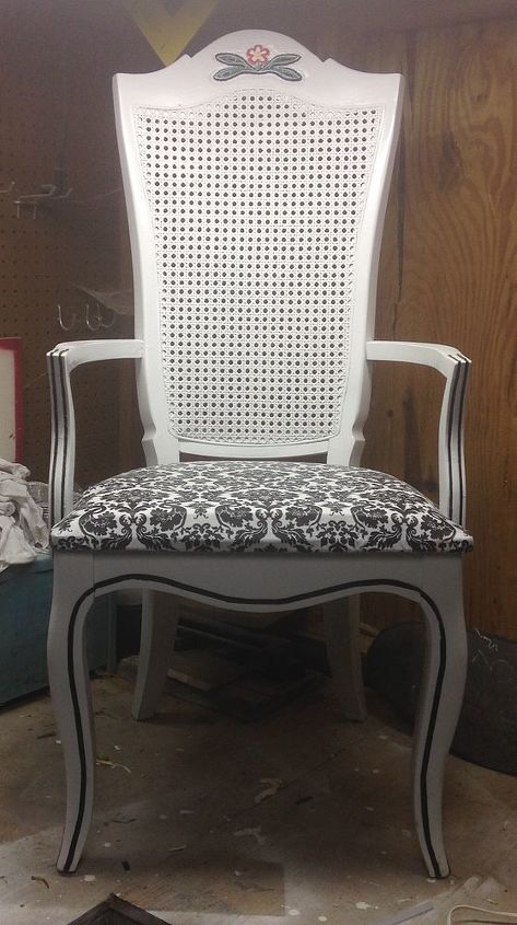 thrift store chair first attempt at refinishing, painted furniture, repurposing upcycling, reupholster, after finishing