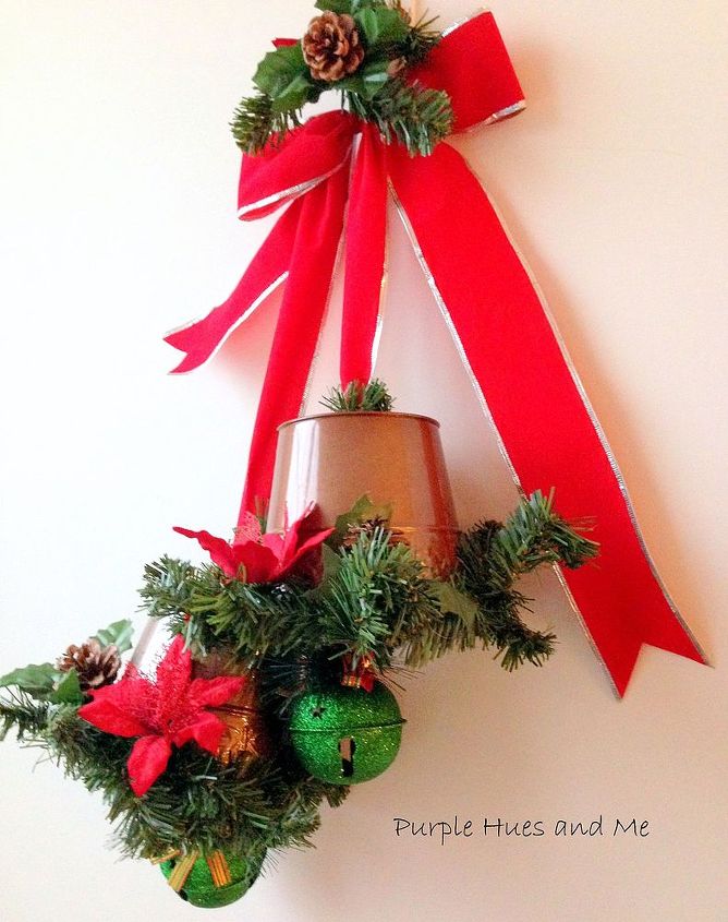 transform buckets into festive wall hangings in less than 10 minutes, christmas decorations, crafts, seasonal holiday decor