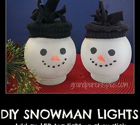 diy snowman lights, christmas decorations, crafts, repurposing upcycling, seasonal holiday decor