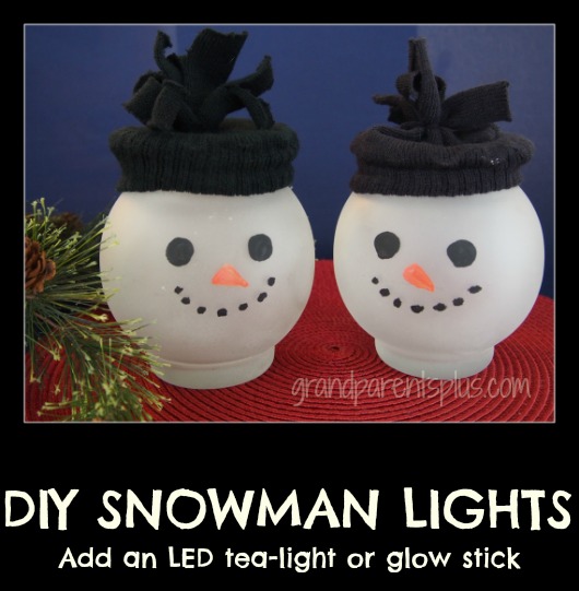 luzes de boneco de neve diy