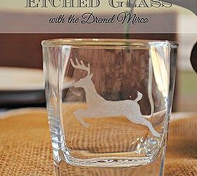 deer silhouette etched glass, christmas decorations, crafts, seasonal holiday decor, Deer Silhouette Etched Glass w Dremel Micro