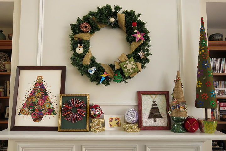 merry mixed up handmade holiday mantle display, christmas decorations, crafts, fireplaces mantels, seasonal holiday decor