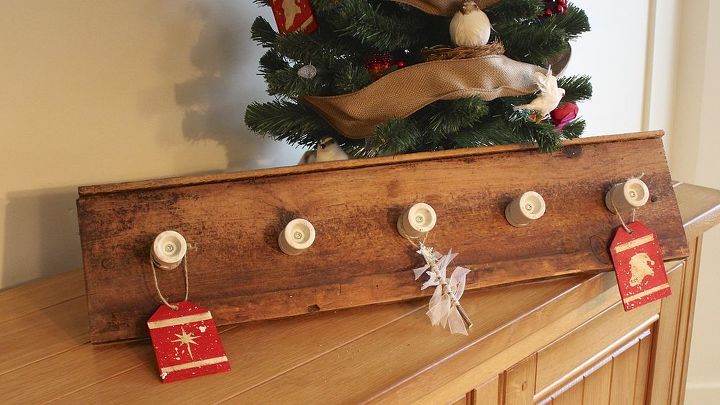how to make a coat hanger from wood board and wiring, christmas decorations, diy, repurposing upcycling, seasonal holiday decor, woodworking projects