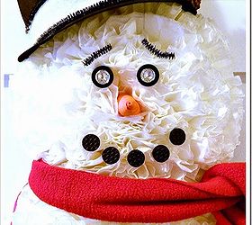 how to make a snowman using coffee filters, christmas decorations, crafts, repurposing upcycling, seasonal holiday decor