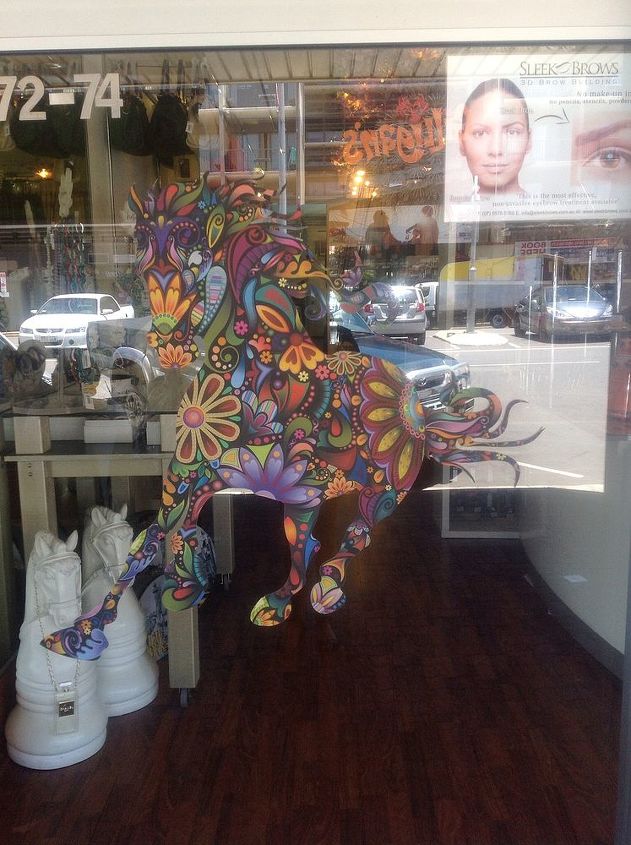 store window front horse decal, wall decor
