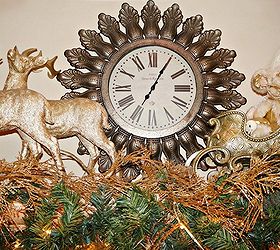 elegant christmas decor, christmas decorations, fireplaces mantels, seasonal holiday decor, Golden Mantel