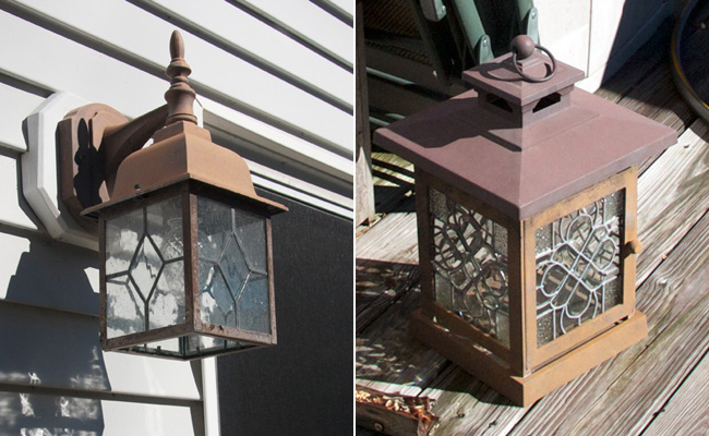 how to rehab rusty outdoor lanterns, how to, lighting, outdoor living, painted furniture, repurposing upcycling