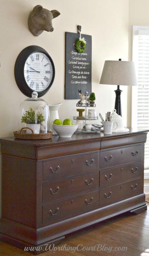how to use a dresser for store linens, dining room ideas, home decor, organizing, repurposing upcycling, storage ideas, wall decor