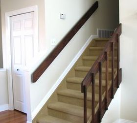 80s banister and entryway update