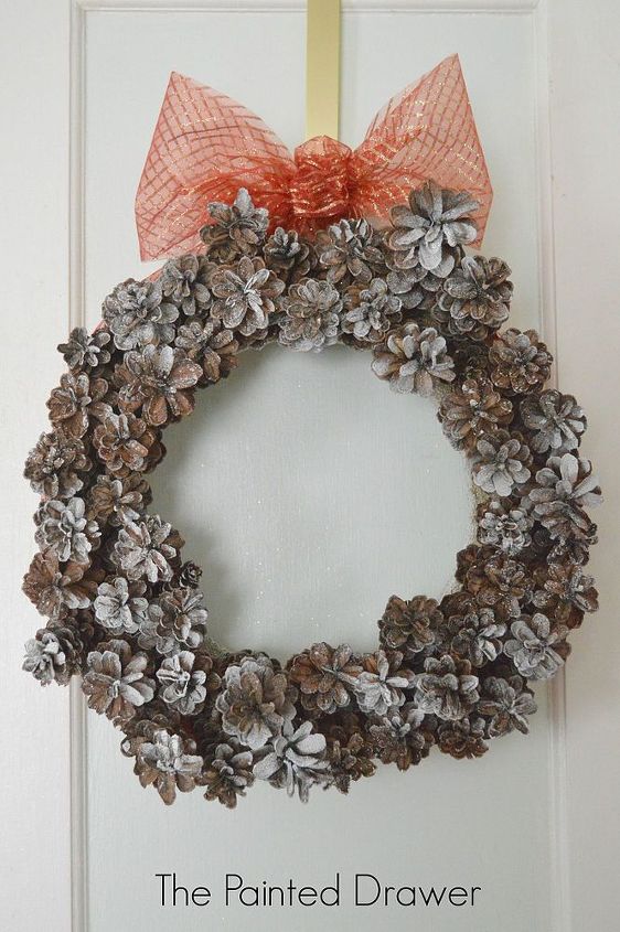 how to make a christmas pinecone wreath for less than 10, christmas decorations, crafts, seasonal holiday decor, wreaths
