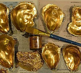 how to make a quick gift gold oyster dish, crafts, home decor, repurposing upcycling