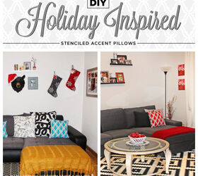 Stenciling Holiday Accent Pillows Hometalk
