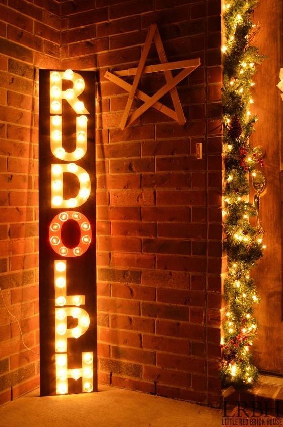 how to make a rudolph marquee sign, christmas decorations, crafts, lighting, seasonal holiday decor, woodworking projects
