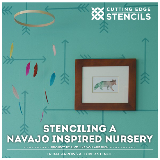 how to stencil a navajo inspired nursery, bedroom ideas, how to, painting, wall decor