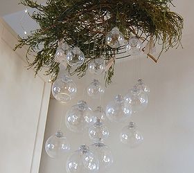 diy clear ornament hanging chandelier, christmas decorations, crafts, repurposing upcycling, seasonal holiday decor