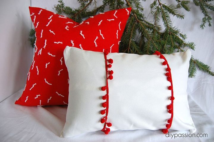 diy red white snowflake pillow, christmas decorations, crafts, seasonal holiday decor, reupholster