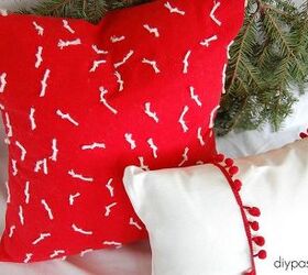 diy red white snowflake pillow, christmas decorations, crafts, seasonal holiday decor, reupholster