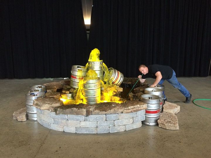 beer keg fountain, ponds water features