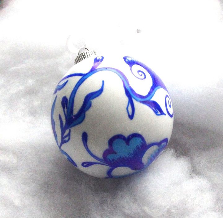 ornamento chinoiserie azul e branco